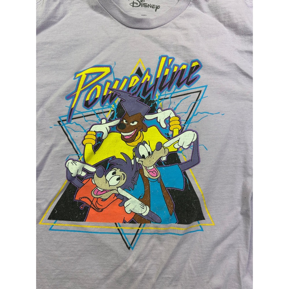 Disney A Goofy Movie Powerline Graphic T-Shirt Lavender Purple Mens Medium M